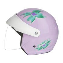 Capacete Aberto Wind Visor V3 Femme II Taurus Branco Preto Lilás