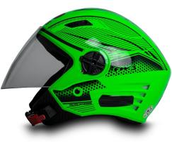Capacete Aberto X Open Neon Verde Fw3 Para Moto Tam 60