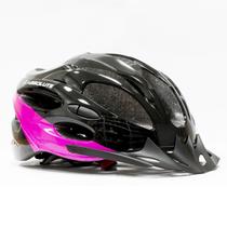 Capacete Absolute MIA com luz traseira Preto Rosa tam S/M