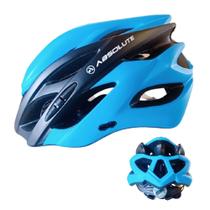 Capacete Absolute wild Azul Preto Ciclismo com Pisca e Disco de Regulagem m/g (57-61cm)