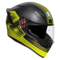 Capacete AGV K1 Edge Preto/Amarelo Tamanho 57