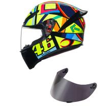 Capacete AGV K1S Soleluna 2017 Preto e Amarelo Mais Viseira Fumê