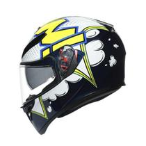 Capacete Agv K3 SV Bubble Azul Branco Amarelo Capacete Agv K3 SV Bubble Azul Branco Amarelo