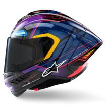 Capacete Alpinestars SR10 Martinator Azul Roxo Vermelho
