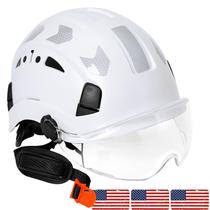 Capacete Aolamegs Construction aprovado pela OSHA com viseira branca Capacete Aolamegs Construction aprovado pela OSHA com viseira branca