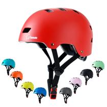 Capacete Apusale Bike Skate vermelho ajustável para adultos, jovens e crianças