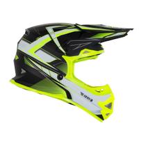 Capacete Army Racing Infantil Motocross Enduro Trilha Blade Preto Fosco e Amarelo Flúor