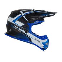 Capacete Army Racing Infantil Motocross Enduro Trilha Blade Preto Fosco e Azul