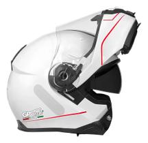 Capacete Articulado A118 Road Branco Vermelho Gp Tech