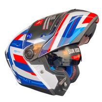 Capacete Articulado Atom 2 Sv Alkaline Vermelho Azul Brilho