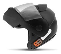 Capacete Articulado de Moto Ebf E8 Solid Preto Fosco (Robocop) - Tam: 58