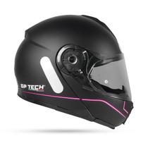 Capacete Articulado Feminino Gp Tech A118 Sv Road Preto/Rosa Fosco Capacete Articulado Feminino Gp Tech A118 Sv Road Preto/Rosa Fosco