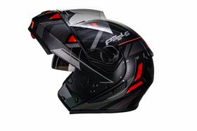 Capacete Articulado Moto Peels Urban U-rb2 Dynamic Preto e Vermelho Fosco Robocop