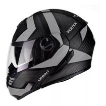 Capacete Articulado Moto Peels Urban U-rb2 Vértice Prata Fosco Robocop Capacete Articulado Moto Peels Urban U-rb2 Vértice Prata Fosco Robocop