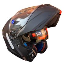 Capacete Articulado Mt Atom 2 Sv Preto Fosco C/ Óculos Solar Capacete Articulado Mt Atom 2 Sv Preto Fosco C/ Óculos Solar