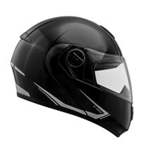 Capacete Articulado Peels U-RB2 L Classic Preto e Prata c/ viseira solar