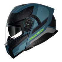 Capacete Articulado Race Tech Signal Gear Azul Preto Fosco