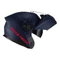 Capacete Articulado Race Tech Signal Monocolor Azul Fosco Robocop Escamoteável Capacete Articulado Race Tech Signal Monocolor Azul Fosco Robocop Escamoteável