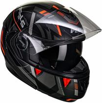 Capacete Articulável Moto Peels U-RB2 Dynamic Preto Fosco com Vermelho