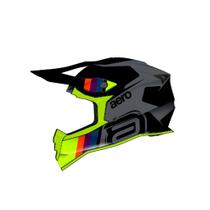 Capacete Asw Motocross R3 Sync Chumbo Preto Amarelo Fluo - Capacete Asw Motocross R3 Sync Chumbo Preto Amarelo Fluo -