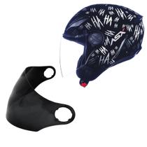 Capacete Asx Aberto City Air Fun Haha Moto + Viseira Fume Capacete Asx Aberto City Air Fun Haha Moto + Viseira Fume