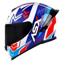 Capacete ASX/ Axxis Eagle Racing Diagon Brilho Branco e Azul