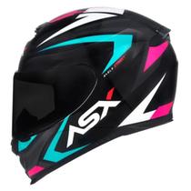 Capacete ASX/ Axxis Eagle Street Brilho Preto/ Tiffany/ Rosa Capacete ASX/ Axxis Eagle Street Brilho Preto/ Tiffany/ Rosa