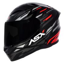 Capacete asx city arrow brilho preto grafite vermelho