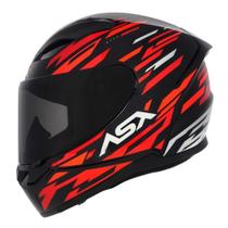 Capacete Asx City Arrow Brilho Preto Vermelho Branco