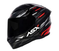 capacete asx city arrow gloss black GRAFITTE RED