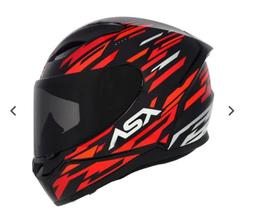 capacete asx city arrow gloss black red white