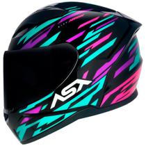 Capacete ASX City Arrow Preto Tiffany Roxo