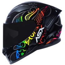 Capacete Asx City Flowers Preto Grafite Color Brilho Flores Colorido Feminino Masculino Capacete Asx City Flowers Preto Grafite Color Brilho Flores Colorido Feminino Masculino