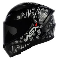 Capacete asx city fun brilho preto/branco