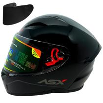 Capacete asx city solid brilho preto/grafite com viseira fumê Capacete asx city solid brilho preto/grafite com viseira fumê