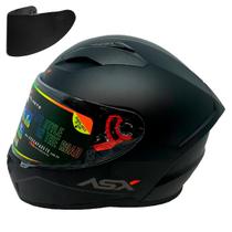 Capacete asx city solid fosco preto/grafite com viseira fumê