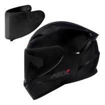 Capacete Asx City Solid Preto Brilhante + Viseira Fumê Extra Narigueira Alta esportivo TamanhoTamanho:TamanhoTamanhoDese