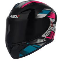 Capacete ASX City Start Brilhante Preto/Turquesa/Rosa Tamanho 58/M Capacete ASX City Start Brilhante Preto/Turquesa/Rosa Tamanho 58/M