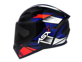 Capacete asx city start gloss black/red/blue 58 + viseira mt/asx axxis fume black v18b 205301002