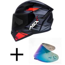Capacete ASX City Start Preto Vermelho e Cinza Mais Viseira Camaleão Capacete ASX City Start Preto Vermelho e Cinza Mais Viseira Camaleão