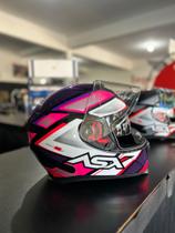 Capacete ASX com óculos Eagle Fast V Pro Moto Fechado Rosa/Violeta Capacete ASX com óculos Eagle Fast V Pro Moto Fechado Rosa/Violeta