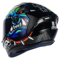 Capacete asx draken bull cyber gloss black/blue 60