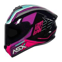 Capacete asx draken cougar brilho preto pink tiffany tamanho 54 xs Capacete asx draken cougar brilho preto pink tiffany tamanho 54 xs