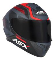 Capacete Asx Draken Cougar Fosco Cinza Preto Vermelho 60 Capacete Asx Draken Cougar Fosco Cinza Preto Vermelho 60