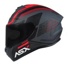 Capacete Asx Draken Cougar Matte-Cinza/Preto/Vermelho-62(Gg)