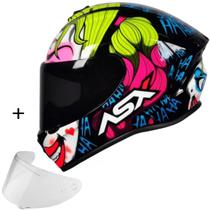 Capacete ASX Draken Queen Novo Lançamento Esportivo Masculino Feminino + Viseira Fumê