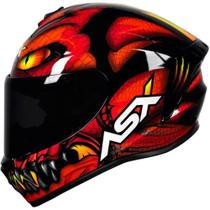 Capacete Asx Draken Raptor Gloss Brilhante Preto Vermelho 23