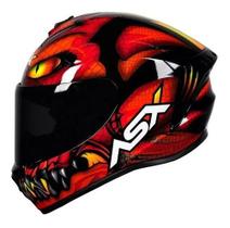 Capacete Asx Draken Raptor Gloss - Preto/Vermelho