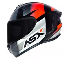 Capacete asx draken striker fosco preto grafite vermelho