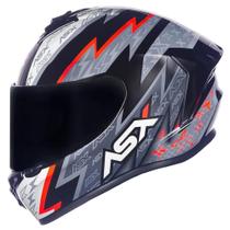 Capacete ASX Draken Thunder Preto Brilho / Cinza / Vermelho Capacete ASX Draken Thunder Preto Brilho / Cinza / Vermelho